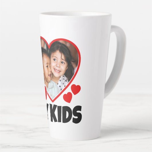 Iハートのパーソナライズされた写真 カフェラテマグ (右アングル)