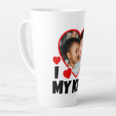 Iハートのパーソナライズされた写真 カフェラテマグ (左アングル)