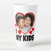 Iハートのパーソナライズされた写真 カフェラテマグ (正面)