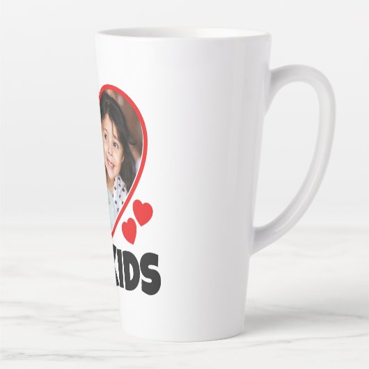 Iハートのパーソナライズされた写真 カフェラテマグ (右)