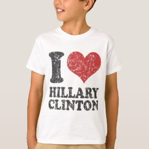 Iハートのヒラリー・クリントンのレトロ Tシャツ