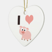Iハートのブタ セラミックオーナメント (左)
