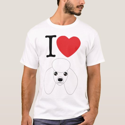 IハートのプードルのTシャツ Tシャツ (正面)