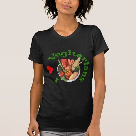 Iハートのベジタリアン Tシャツ (正面)
