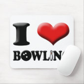 Iハートのボーリングをするマウスパッド マウスパッド (マウス)