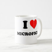 Iハートのマイクロフィッシュ コーヒーマグカップ (正面右)