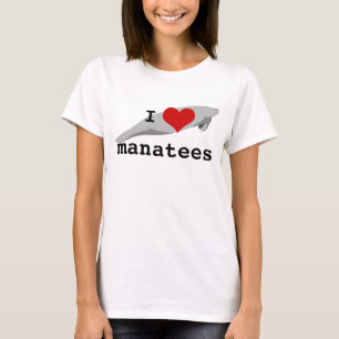 IハートのマナティーのTシャツ-ライト Tシャツ