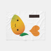 Iハートのマンゴ フリースブランケット (正面(横))