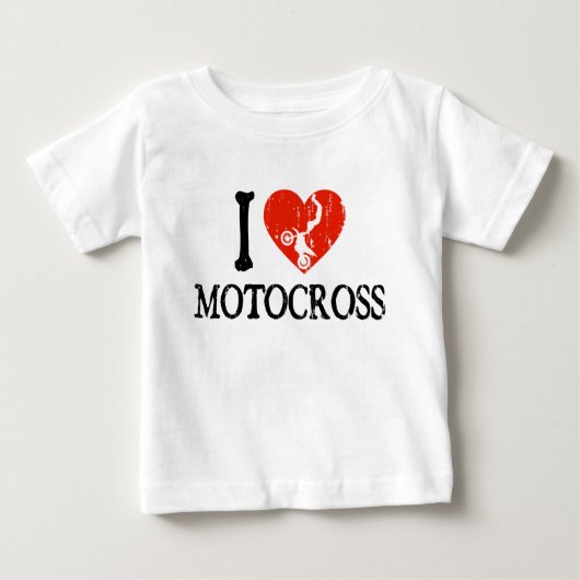 Iハートのモトクロス ベビーTシャツ (正面)