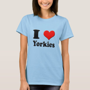 Iハートのヨークシャーテリアのティー Tシャツ