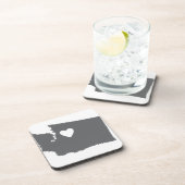 Iハートのワシントン州のグランジな一見の輪郭の州愛 コースター (右側)