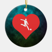 Iハートのワールドカップアイコン セラミックオーナメント (正面)