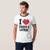 Iハートの七面鳥のLatkes Tシャツ (正面フル)