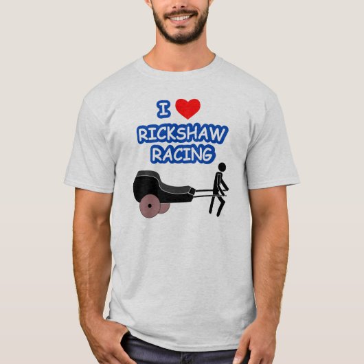 Iハートの人力車の競争 Tシャツ (正面)
