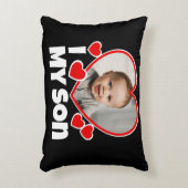 Iハートの写真パーソナライズされた アクセントクッション (正面(垂直))