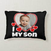 Iハートの写真パーソナライズされた アクセントクッション (裏面)