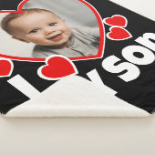 Iハートの写真パーソナライズされた シェルパブランケット (3/4)