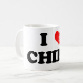 Iハートの千葉のマグ コーヒーマグカップ (正面左)