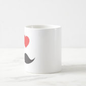 Iハートの口ひげ コーヒーマグカップ (中央)