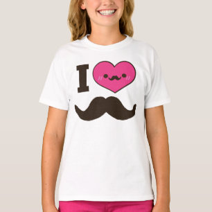 Iハートの口ひげ Tシャツ