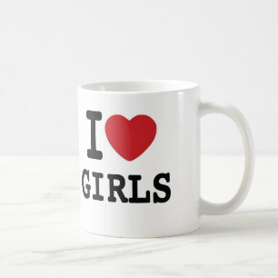 Iハートの女の子のコーヒー・マグ コーヒーマグカップ