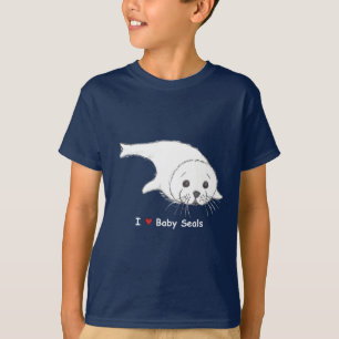Iハートの子どものアシカの暗闇によって着色されるワイシャツ Tシャツ