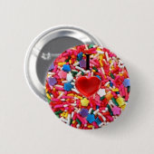 Iハートの振りかけます/I愛はボタンを振りかけます 缶バッジ (正面&裏面)