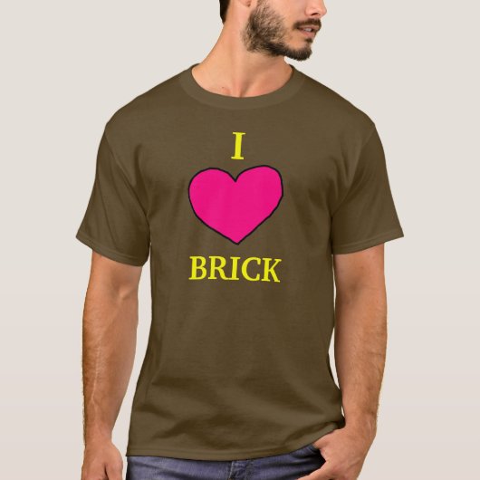Iハートの煉瓦Tシャツ Tシャツ (正面)