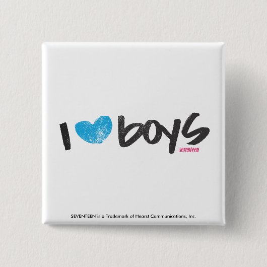 Iハートの男の子の水 缶バッジ (正面)