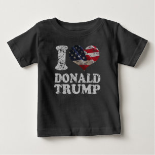 Iハートの米国旗ドナルド・トランプ ベビーTシャツ