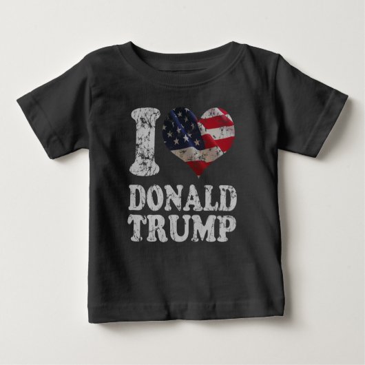 Iハートの米国旗ドナルド・トランプ ベビーTシャツ (正面)