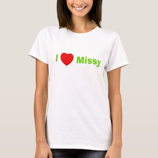Iハートの若い女性この多く! Tシャツ (正面)