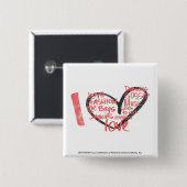 Iハートの落書きのピンク 缶バッジ (正面&裏面)