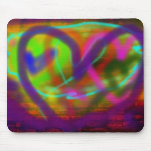 Iハートの落書き マウスパッド (正面)