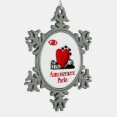 Iハートの遊園地のピューターの雪片のオーナメント スノーフレークピューターオーナメント (左)