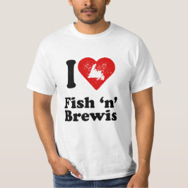 Iハートの魚n Brewis Tシャツ