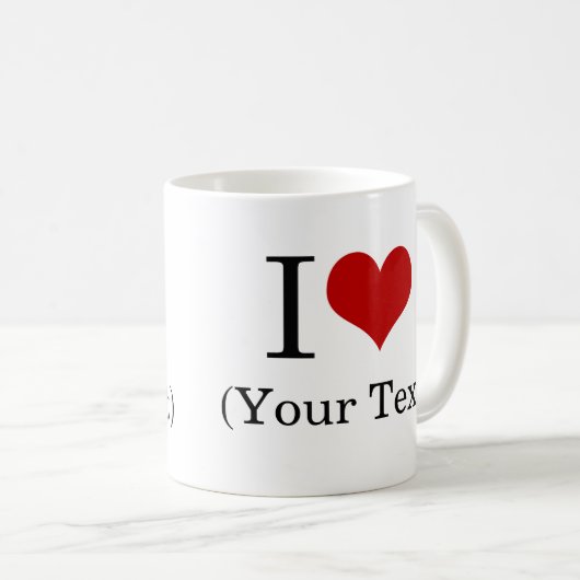 Iハートの(あなた自身のカスタムな文字を加えて下さい)テンプレート コーヒーマグカップ (正面右)