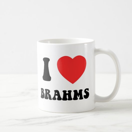 IハートのBrahmsのギア コーヒーマグカップ (右)