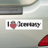 IハートのCourtneyのエイリアン バンパーステッカー (車上)