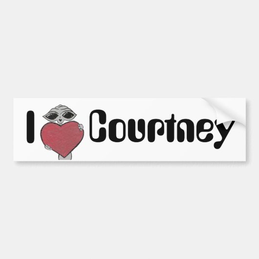 IハートのCourtneyのエイリアン バンパーステッカー (正面)