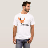 IハートのCrabfestのオレンジ対角線 Tシャツ (正面フル)