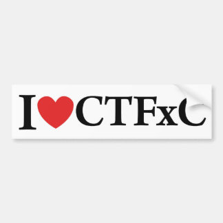 IハートのCTFxCのバンパーステッカー(白い) バンパーステッカー
