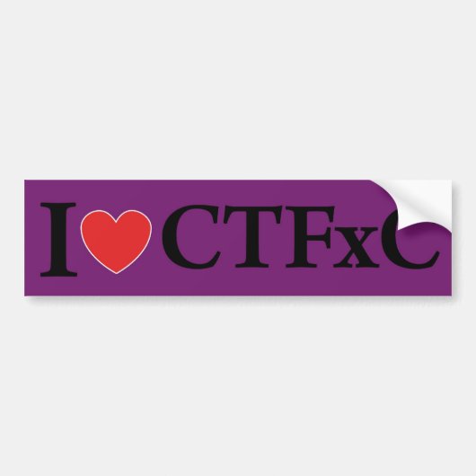 IハートのCTFxCのバンパーステッカー(紫色) バンパーステッカー (正面)