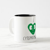 Iハートのcytopathology -腎臓 ツートーンマグカップ (正面左)