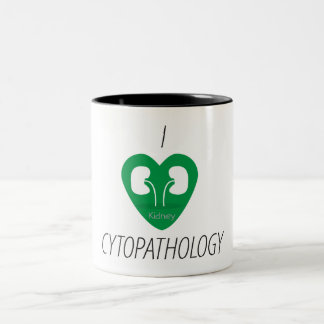 Iハートのcytopathology -腎臓 ツートーンマグカップ