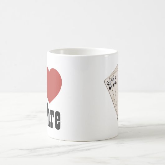 IハートのEuchre コーヒーマグカップ (中央)