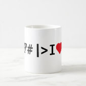 IハートのF#のマグ コーヒーマグカップ (中央)