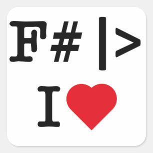 IハートのF#の正方形のステッカー スクエアシール