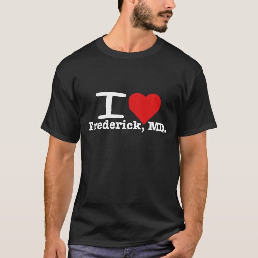 IハートのFrederickメンズ暗闇のTシャツ Tシャツ (正面)