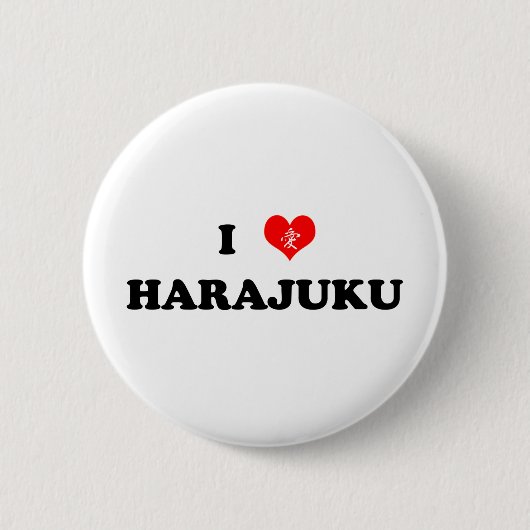 IハートのHarajukuボタン 缶バッジ (正面)